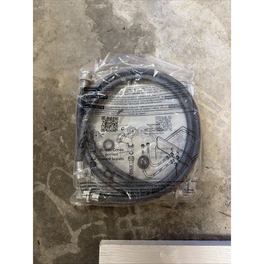 GE Hot and Cold Washing Machine Hose, 2 Piece, Free‎ shipping